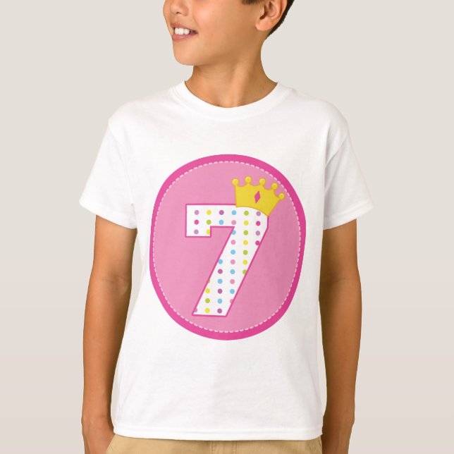 Girls 7th Birthday T-Shirt (Front)