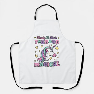 Girls 7th Grade Back To School Magical Unicorn Gif Apron
