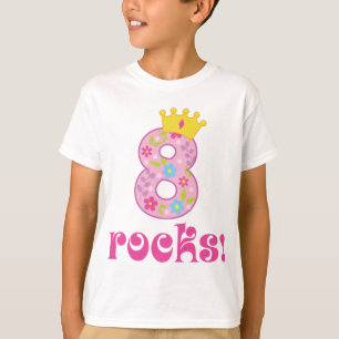 Girls 8th Birthday Crown T-shirt