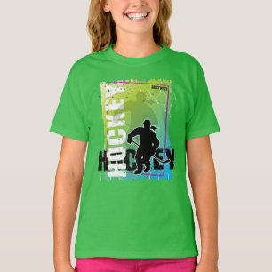 Girls Abstract Hockey Player T-Shirt