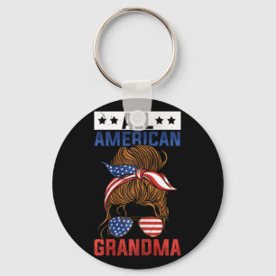 Girls All American Grandma 4th Of July  Key Ring