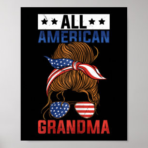 Girls All American Grandma 4th Of July Poster