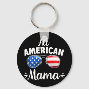 Girls All American Mama 4th Of July Key Ring