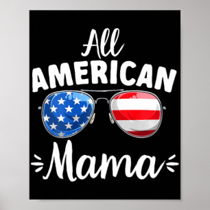 Girls All American Mama 4th Of July Poster