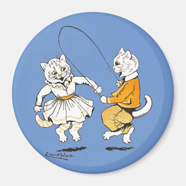 Girls and Boys, Louis Wain Magnet (Front)