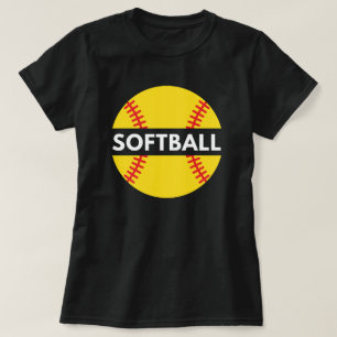 Girls and Women Softball Softball Quote Black T-Shirt