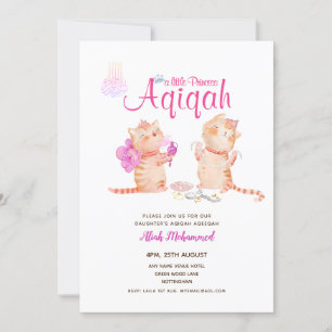 Girl's AQIQAH Baby Shower Birthday Princess Theme Invitation