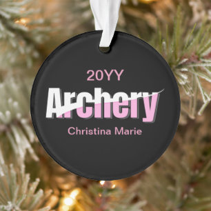 Girls Archery Abstract Typography Ornament