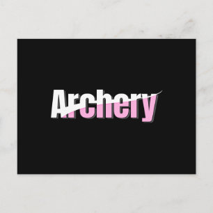 Girls Archery Abstract Typography Postcard