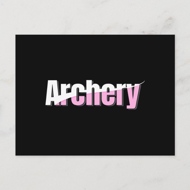 Girls Archery Abstract Typography Postcard (Front)