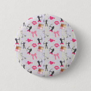 Girls Archery - Girly Hearts and Makeup 6 Cm Round Badge