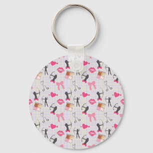 Girls Archery - Girly Hearts and Makeup Key Ring
