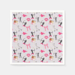 Girls Archery - Girly Hearts and Makeup Napkin