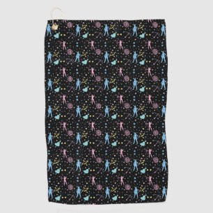 Girls Archery - Girly Hearts Stars Archer Golf Towel