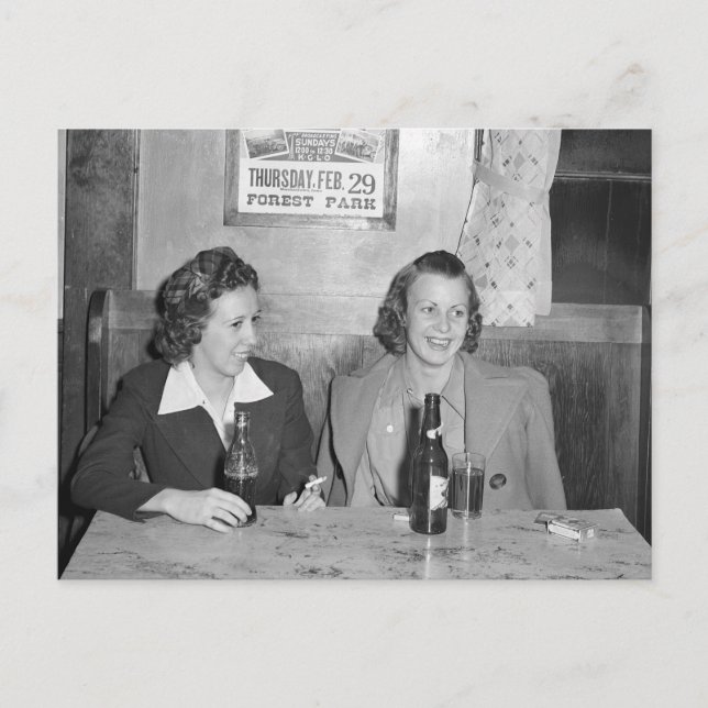 Girls at the Bar, 1940 Postcard (Front)