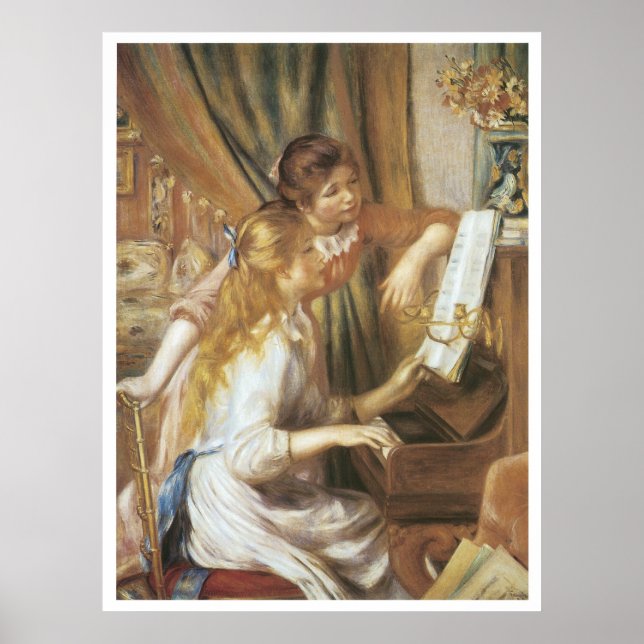 Girls at the Piano, 1892 Pierre-Auguste Renoir Poster (Front)