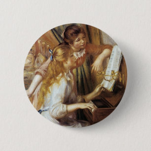 Girls at the Piano 6 Cm Round Badge