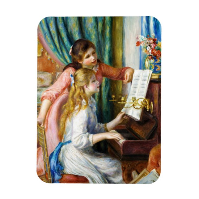 Girls at the Piano Pierre Auguste Renoir painting Magnet (Vertical)