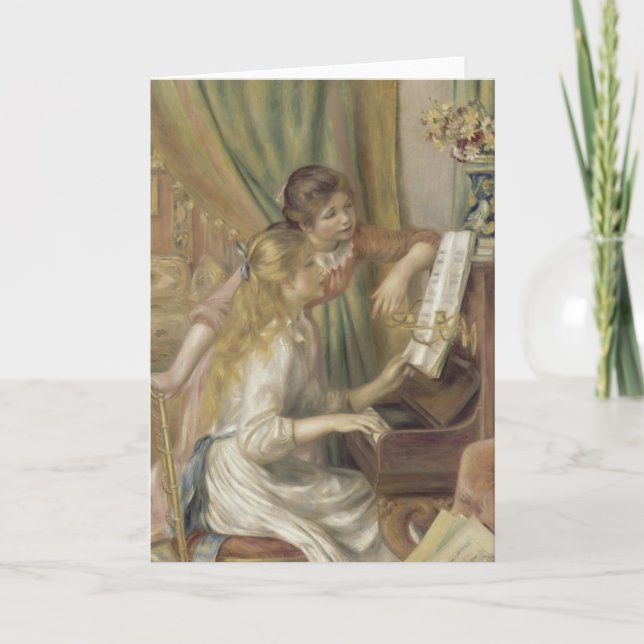 Girls at the Piano Renoir Impressionist Painting Card (Front)