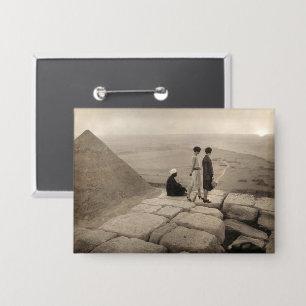 Girls Atop Khufu Pyramid in Egypt Sunrise 1920