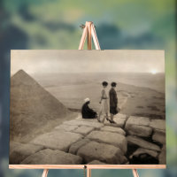 Girls Atop Khufu Pyramid in Egypt Sunrise 1920