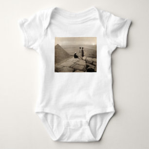 Girls Atop Khufu Pyramid in Egypt Sunrise 1920   Baby Bodysuit