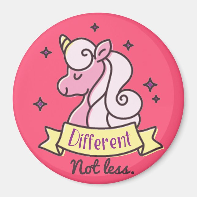 Girls Autism Awareness, Different Not Less Magnet (Front)
