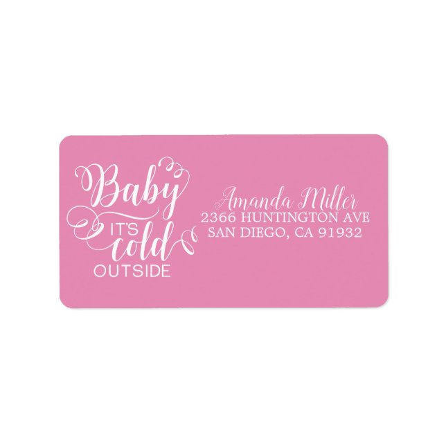Girls Baby It's Cold Outside Address Label (Front)