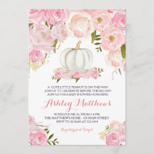 Girls Baby pumpkin Baby Shower Invitations