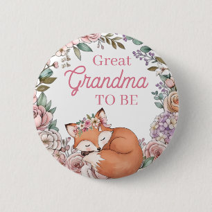 Girl's Baby Shower   Great Grandma To Be 6 Cm Round Badge