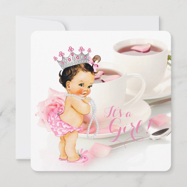 Girls Baby Shower Tea Party Invitation (Front)