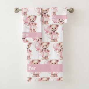 Girl's Baby & Toddler Bath Towel Set Custom Name