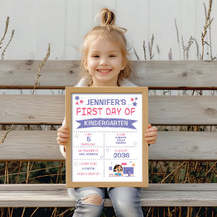 Girl's Back to School Purple and Pink  Poster