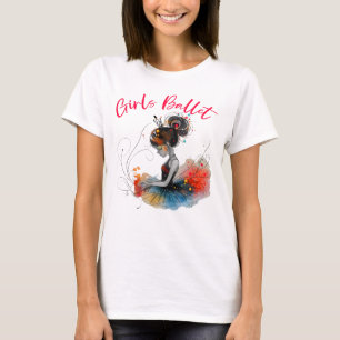 Girls Ballet Dancer, Cute Ballerina T-Shirt