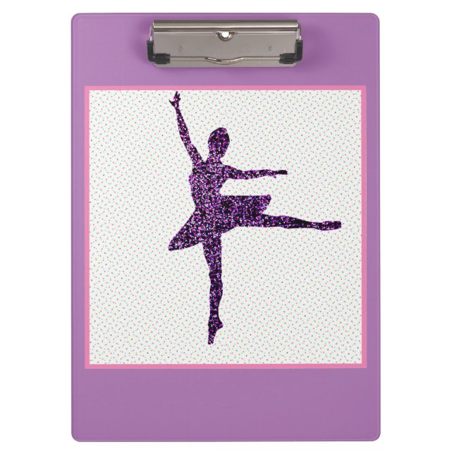 Girls Ballet Dancer Pastel Personalised Clipboard (Front)