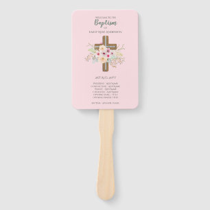 GIRLS Baptism Program Fan - with template fields