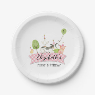 Girls Barnyard Birthday Party  Paper Plate