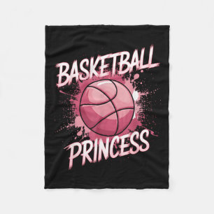Girls Basball Princess - Cute Pink Fleece Blanket