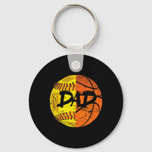 Girls Basball Softball Funny Dad Key Ring