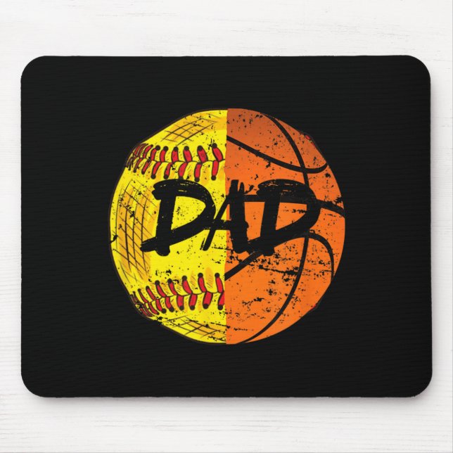 Girls Basball Softball Funny Dad Mouse Pad (Front)