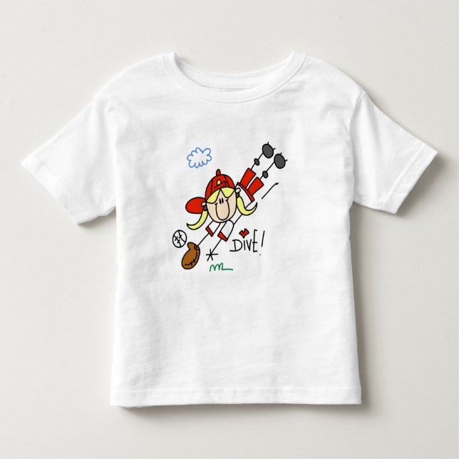 Girls Baseball Dive Tshirts and Gifts (Front)