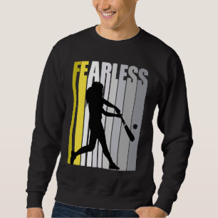 Girls Baseball Fierce Courage Strong Fierce Graphi Sweatshirt