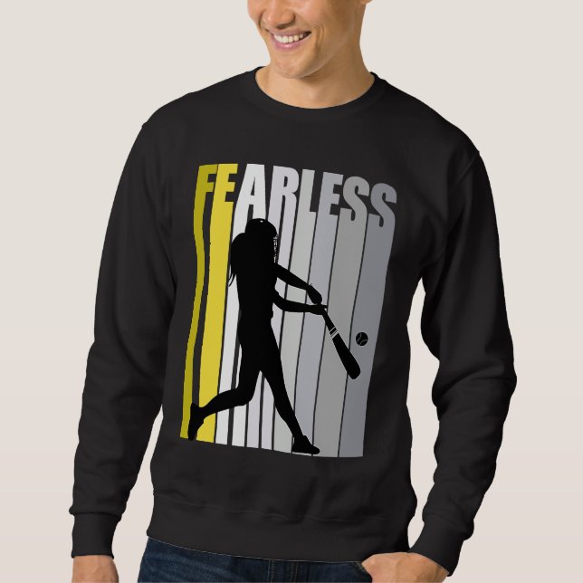 Girls Baseball Fierce Courage Strong Fierce Graphi Sweatshirt (Front)