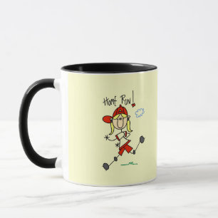 Girls Baseball Home Run Tshirts and Gifts Mug