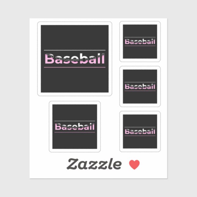 Girls Baseball - Pink Geometric Typography (Sheet)