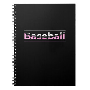 Girls Baseball - Pink Geometric Typography Notebook