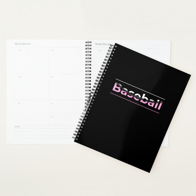 Girls Baseball - Pink Geometric Typography Planner (Display)