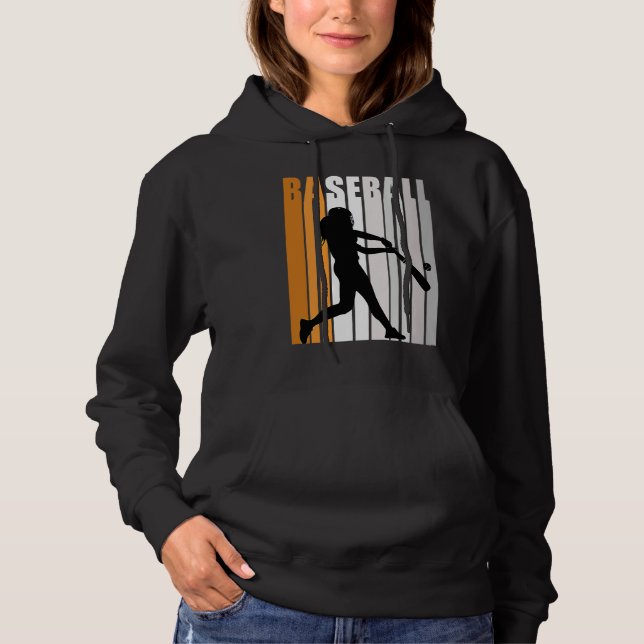 Girls Baseball Pretty Softball Fan Enthusiast Wome Hoodie (Front)