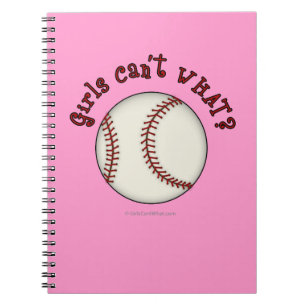 Girls Baseball-Red Notebook
