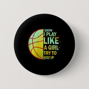 Girls Basketball  6 Cm Round Badge